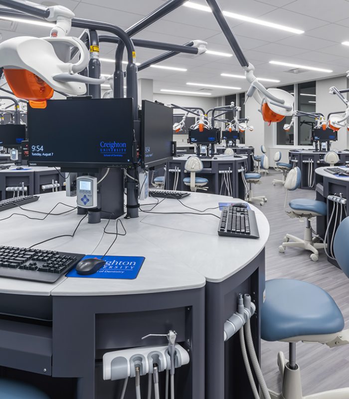 Inside a lab at the Creighton School of Dentistry