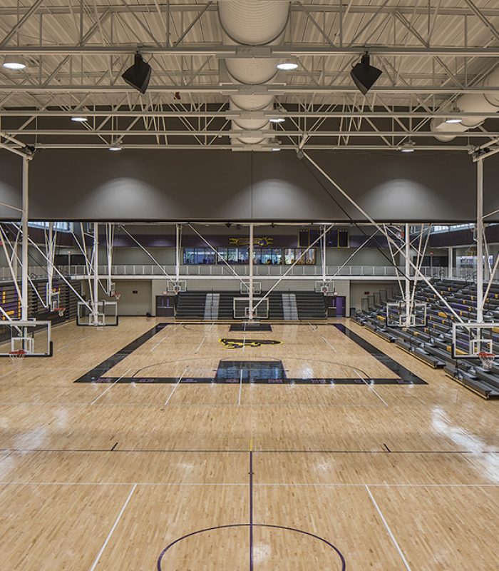 Inside the gymnasium at Johnston High School