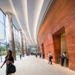 Inside the front entrance of River Point Tower