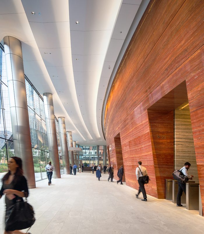 Inside the front entrance of River Point Tower