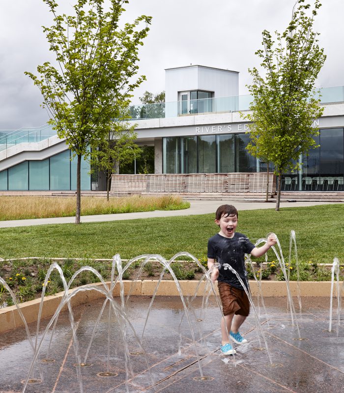 River's Edge Pavilion water feature