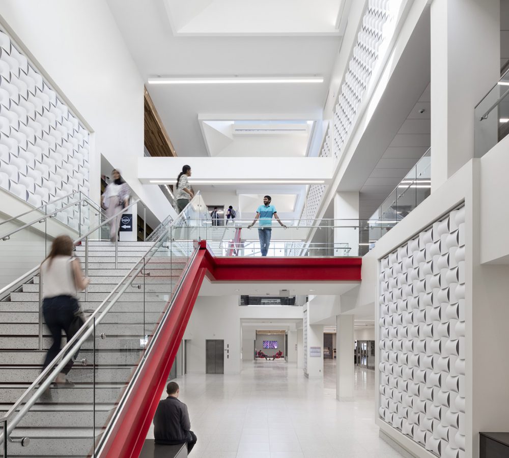 View of stairs in the UNO Milo Bail Student Center