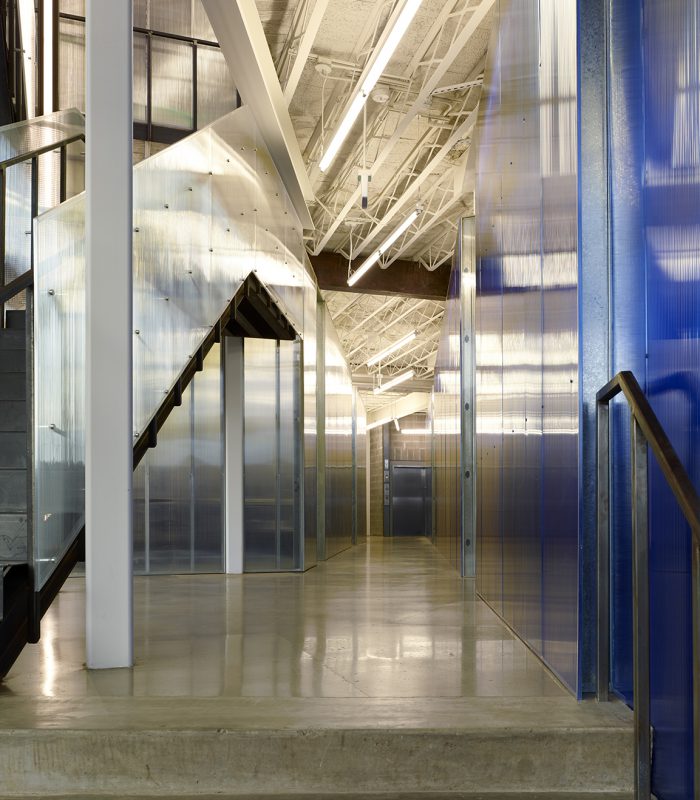 Interior lighting view of the PLICO Flatiron Building