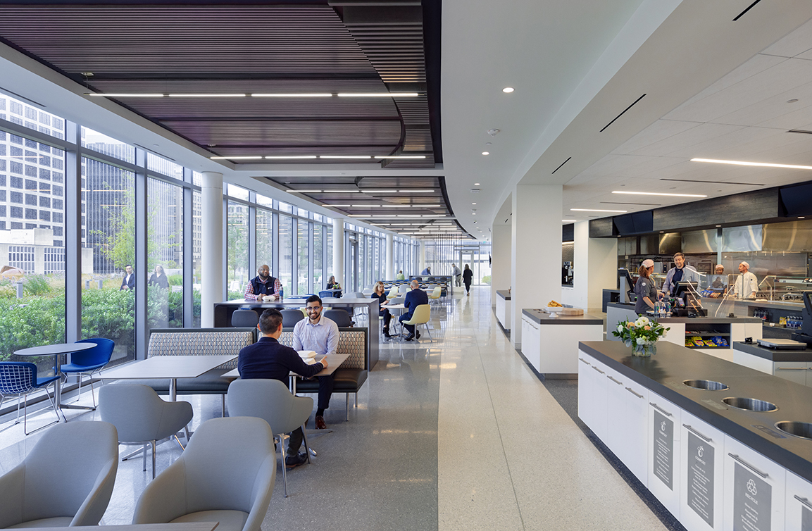 Interior view of the 600 Canal Place dining area