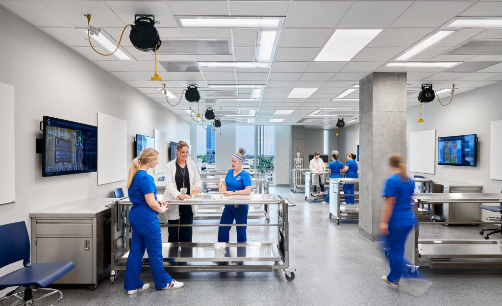 Students at Creighton University's Virginia G. Piper Charitable Trust Health Sciences Campus train in the anatomy lab.