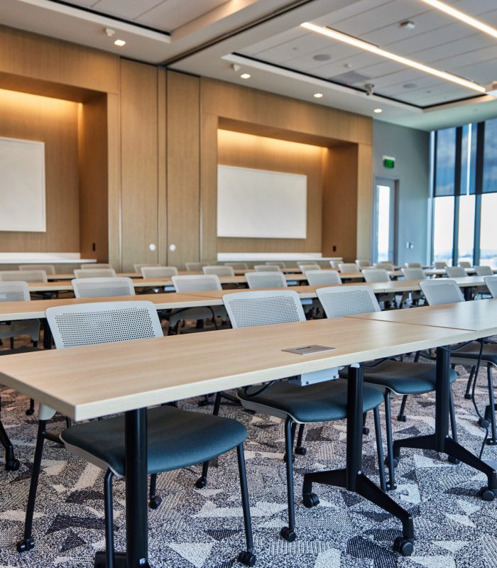 Interior training room space shot of ONE22ONE Broadway in Nashville