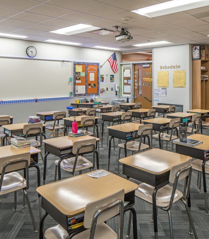 Interior shot of a classroom of Papillion-La Vista Ashbury Hills elementary