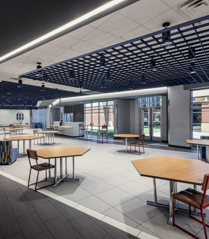 Interior image of the Canadian Valley Technology Center's Cowan Campus building's lounge and seating area