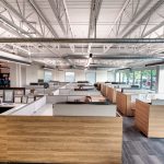 Interior shot of Alvine Engineering's Oklahoma City office's cubicle area