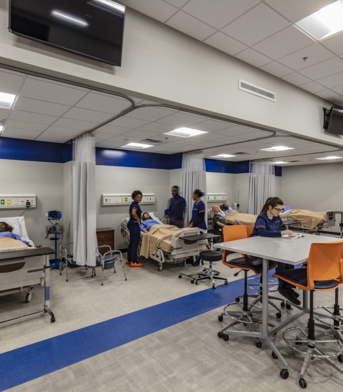 Interior image of Langston University's Tulsa Campus Allied Health Complex