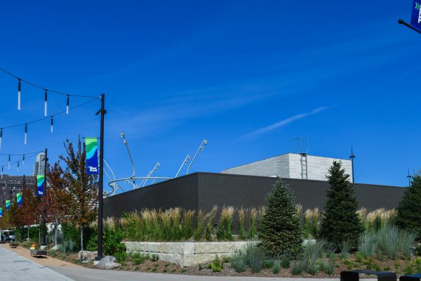 The Skate Ribbon Mechanical Building—tastefully hidden by landscaping